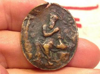Metal Detector Find Large 17th - 18th Century Virgin Rare Copper Pendant - Spain Z89