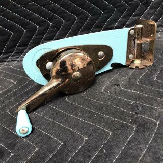 Rare Vintage Swing Away Turquoise Handle Wall Mount Handy Can Opener W/magnetic