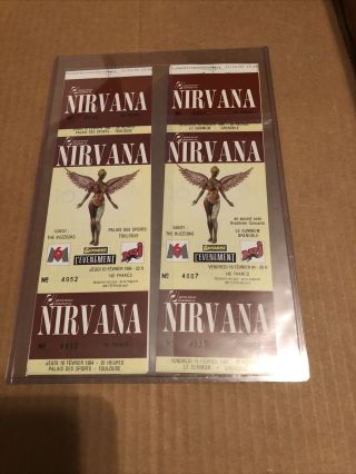 4 Nirvana Kurt Cobain Rare Ticket Stubs Pearl Jam Soundgarden Alice In Chains