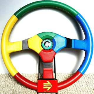 Momo Benetton Harlequin F1 Formula1 Leather Steering Wheel 35cm Very Rare 1991