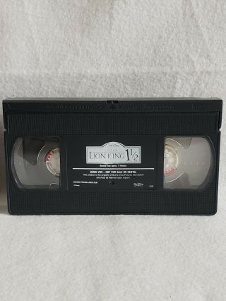 RARE Walt Disney The Lion King 1 1/2 Demo Tape VHS 2