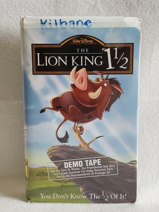 RARE Walt Disney The Lion King 1 1/2 Demo Tape VHS 3