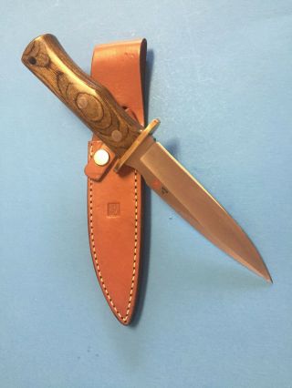 Vintage 1980’ Al Mar Fighting Combat Dagger Leather Sheath Seki Japan Knife Rare