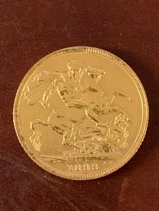 RARE 1899 OLD HEAD VICTORIA GOLD FULL SOVEREIGN IN NEAR EXTREMELY FINE 2