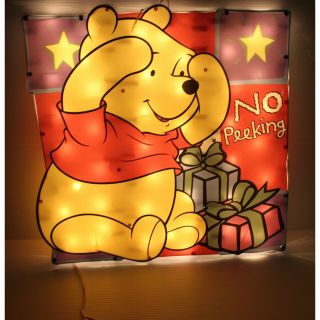Rare Disney Winnie The Pooh No Parking Present Light Up Sign 18 " X 18 "