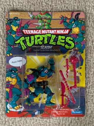 Tmnt 1990 Teenage Mutant Ninja Turtles Slash Action Figure Toy Moc