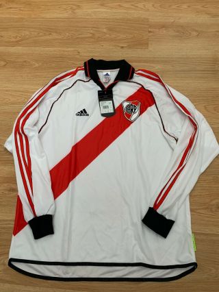 Vtg Bnwt Xl Mens River Plate Argentina L/s 2000 Home Football Shirt Adidas Rare