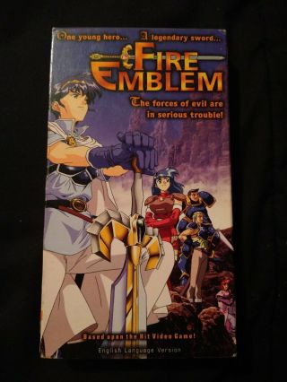 Fire Emblem Anime Vhs Video Tape Dubbed In English Rare Vintage White 1996