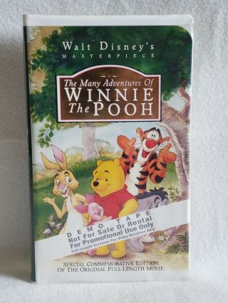 RARE Walt Disney ' s The Many Adventures Of Winnie The Pooh Demo Tape VHS 3