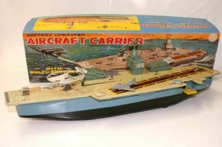 Very Rare Vintage Battery Operated Marx Aircraft Carrier