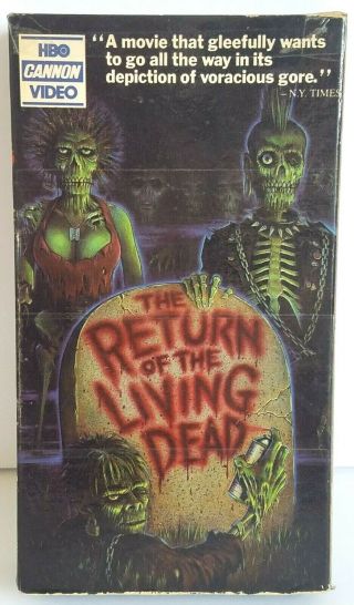 The Return Of The Living Dead Rare Hbo Cannon Video 80s Horror Vhs Tape