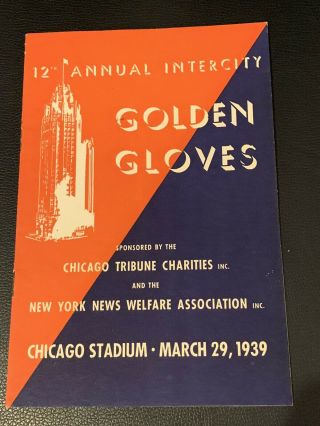 Rare 1939 Sugar Ray Robinson Golden Gloves Boxing Program Vintage