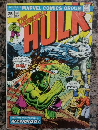 Incredible Hulk 180 (oct 1974,  Marvel) Mark Jewelers Rare Edition
