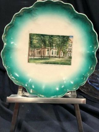 Rare Warrensburg Missouri China Souvenir Plate With Normal School Image To Front