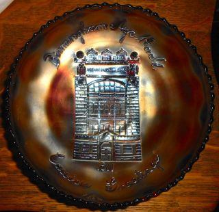 1911 Fenton Birmingham Age Herald Carnival Glass Bowl - Carrier’s Greetings Rare