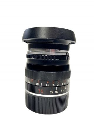 Carl Zeiss Biogon 35mm F2 Zm Lens - Black - Made In Japan With Lens Hood Rare
