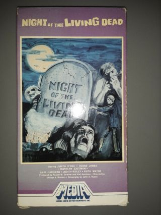 Night Of The Living Dead Vhs Media Release 1985 Rare Oop Horror Zombie Romero