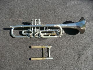 Rare C/bb German Trumpet Top Action Rotary Valves - Scherzer?