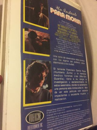 UN INSTANTE PARA MORIR VHS HUMBERTO ZUrita RARE MEX SPANISH 2