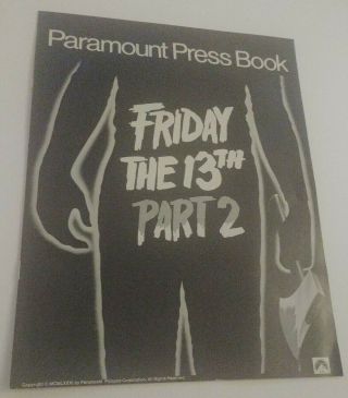 Friday The 13th Part 2 Vintage Rare Press Book 1981 Complete