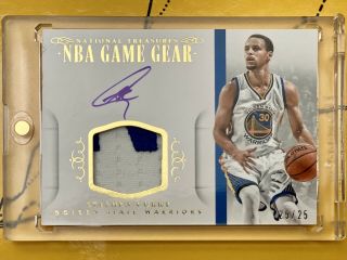 2014 - 15 Stephen Curry National Treasures Nba Game Gear Prime /25 Patch Gold Rare