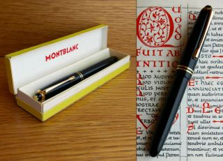 Montblanc 246 Celluloid Fountain Pen 1950s.  14c F Full Flex Nib.  Rare.  Boxed