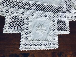 Rare Swedish Handmade Hardanger Tablecloth