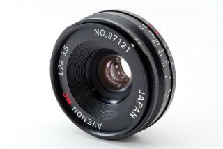 Rare Avenon MC L 28mm f/3.  5 For Leica w/ Hood Cap From Japan 2