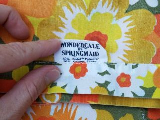 Vintage Springmaid Wondercale Queen Flat Sheet Floral Rare HTF 3