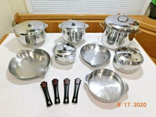 12pc Triplinox Letang Remy France Cookware Copper 18 - 10 Stainless Steel Rare Set
