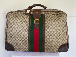 Vintage Gucci Large Gg Monogram Suitcase Luggage Travel Bag Rare 26 " X 19 "