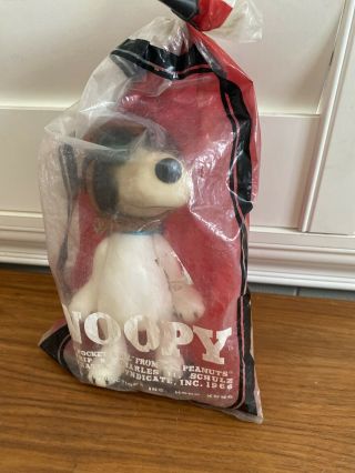 Rare 1966 Snoopy A Peanut Pocket Doll Determined Productions In Bag