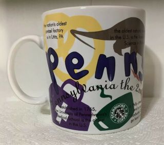 97 Starbucks States Of Bean Pennsylvania Mug Extremely Rare Pulled Off Shelves
