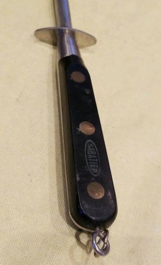 RARE Vintage SABATIER Made in France Knife Sharpening Steel 15 inches 2
