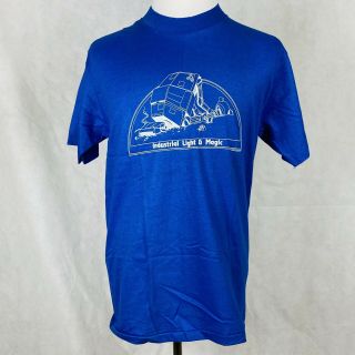 Rare Empire Strikes Back Film Crew Ilm " Wind Up At At Walker " T - Shirt Blue Large