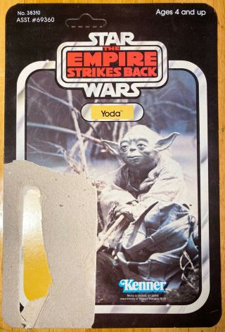 Vintage Star Wars Empire Strikes Back Yoda Card Back Kenner 1980 Rare