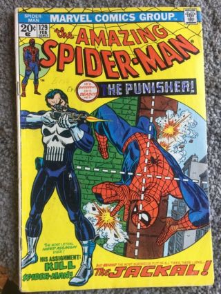 Rare 1974 Bronze Age Spider - Man 129 Key 1st Punisher Owner Wow