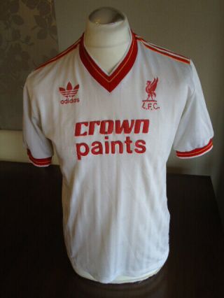 Liverpool 1985 Adidas White Away Shirt Medium / Large Rare Crown Paints