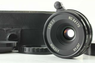 Rare 【mint In Case】 Avenon L 28mm F/3.  5 For Leica W/ Hood Cap From Japan 796