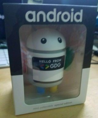Rare " Hello From Gdg " Android Mini Collectible Google Special Edition Figure