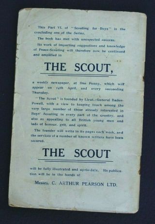 1908 - Boy Scout Book - Scouting For Boys - Part VI - Baden Powell - VERY RARE 2