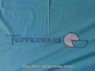 Rare Vintage Tupperware Tablecloth Blue Turqouise