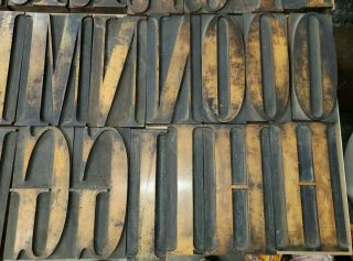 Rare Big Bodini Letterpress wood type Woodtype 68 Pc.  - 6 5/16 inch High 2