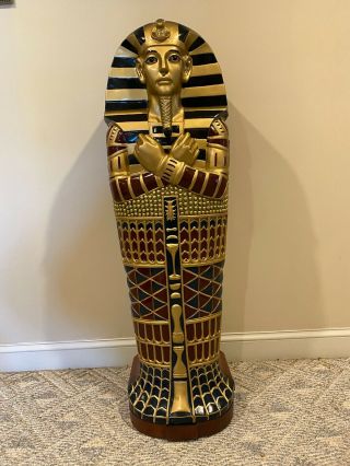 King Tut Sarcophagus Cabinet,  4 Ft Tall - - Rare Collectible