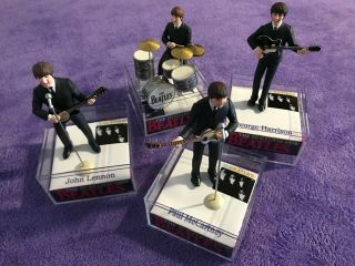 " Rare " 5 " Fab - 4 (beatles) Figurines On Their Ed Sullivan Show Debut In 1964