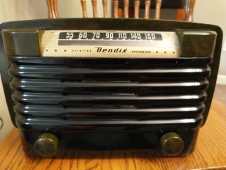 Bendix Aviation Corp Model 526c Catalin Tube Radio Rare/circa 1946 Marbled Brown