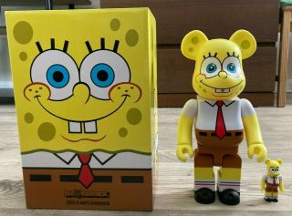 Medicom Bearbrick 100,  400 Set Spongebob Squarepants Be@rbrick Authentic
