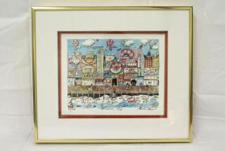 Charles Fazzino Atlantic City Signed Numbered Framed 3d Art Serigraph Rare