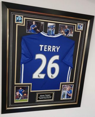 Rare John Terry Of Chelsea Signed Shirt Autographed Jersey Framed Display