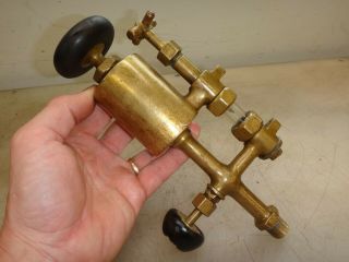 POWELL ' S 1/4 PINT BRASS OILER for Old Gas or Steam Engine RARE 3